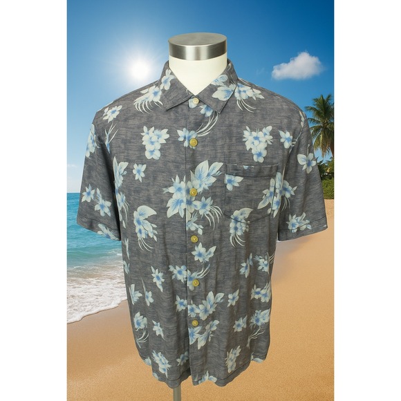 Tommy Bahama Other - TOMMY BAHAMA Men's Hawaiian Camp Shirt All Silk Floral Pattern Short Sleeve 2XL
